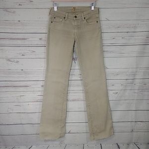 7 For All Mankind Cutoff Bootcut Khaki Jeans sz 28